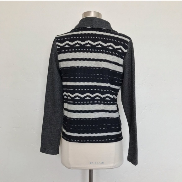 Anthro Blackletter Knit Side Zip Moto Jacket Sm - Picture 3 of 5